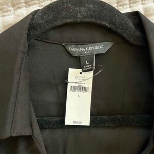 Banana Republic - Collared Bib Top - Black - Size Large